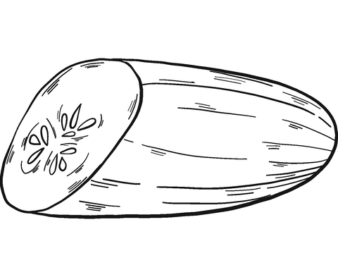 Half Cucumber Coloring Page